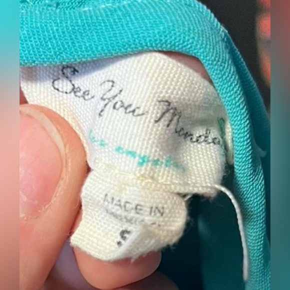 See You Monday Sea Green Halter Backless MiniDress Size Small - Picture 5 of 7